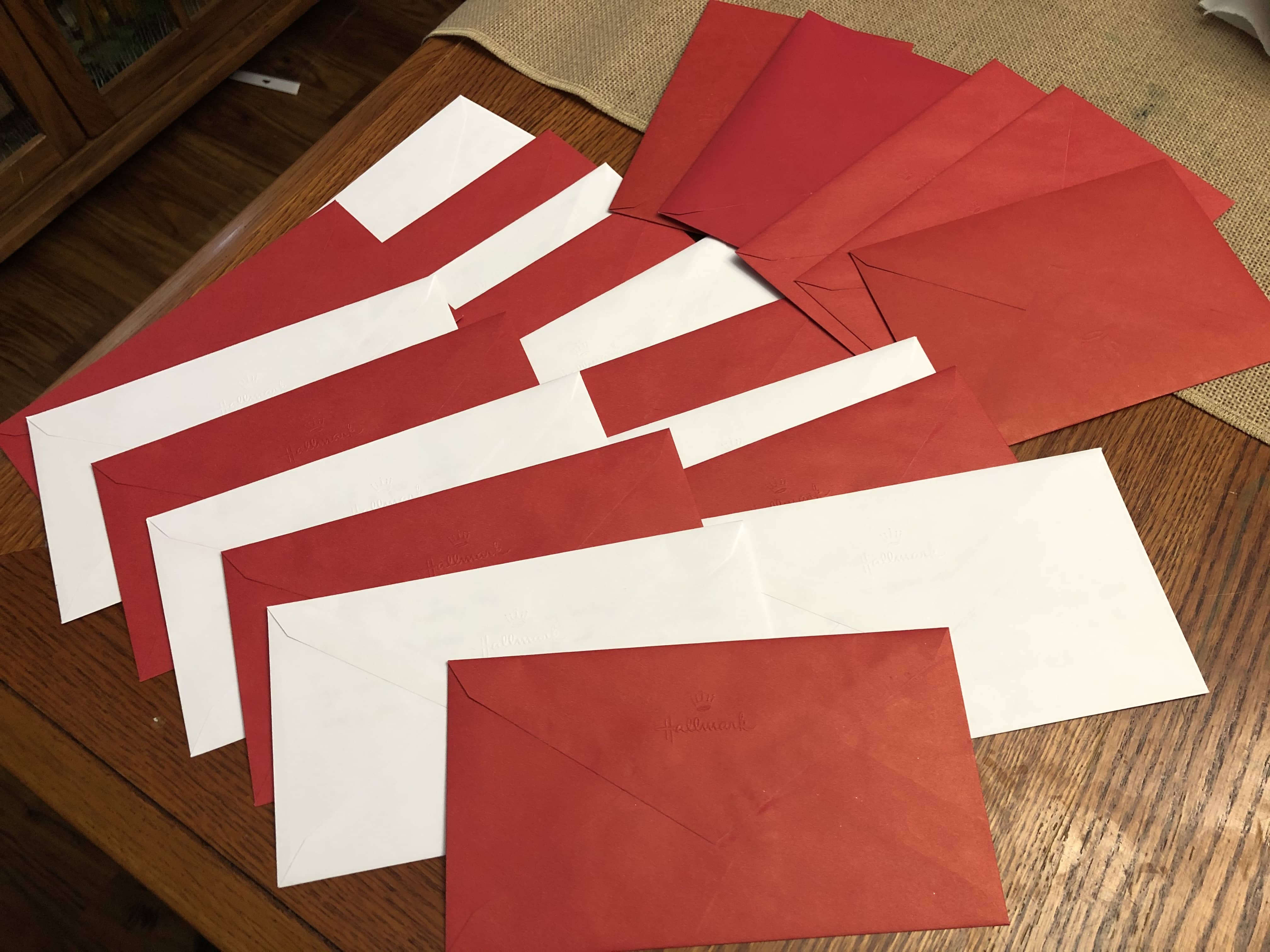 Red and white christmas cards