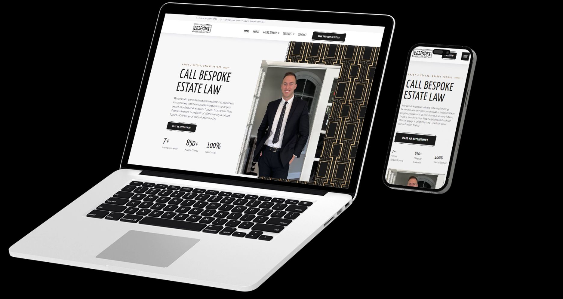a laptop showing  lawfirm design